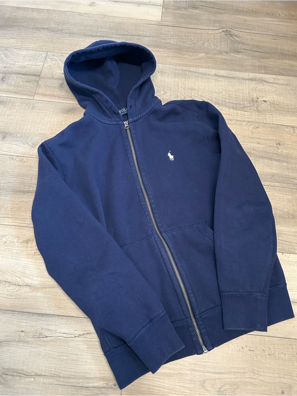 Ralph Lauren Navy Full-Zip Hoodie with Embroidered Pony